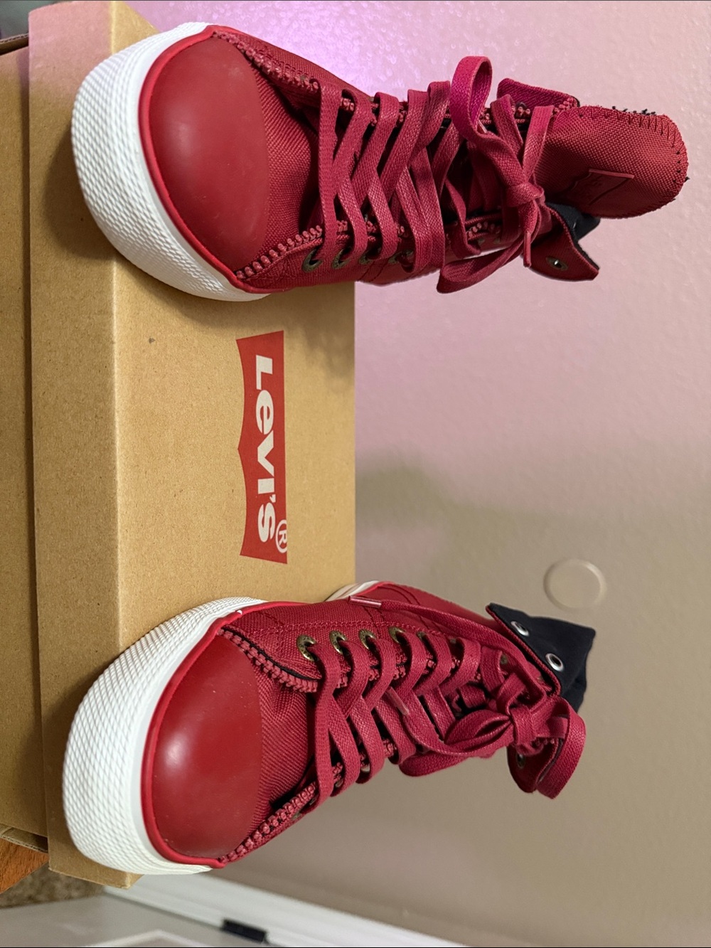 Levi's Red High-Top Athletic Sneakers
